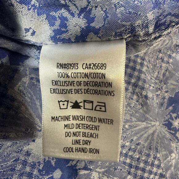 Robert Graham Classic Fit Edmar Blue Floral Button Down Shirt - Picture 5 of 6